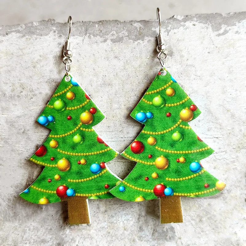 Wholesale 2 Pair/Pack Christmas Vintage Rainbow Leopard Acrylic Earrings