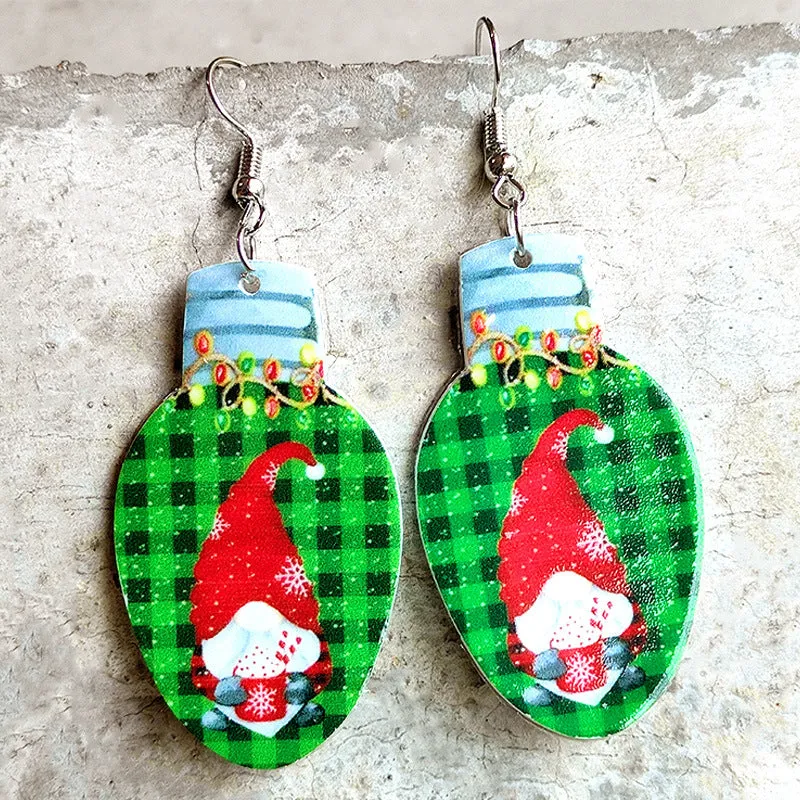 Wholesale 2 Pair/Pack Christmas Vintage Rainbow Leopard Acrylic Earrings