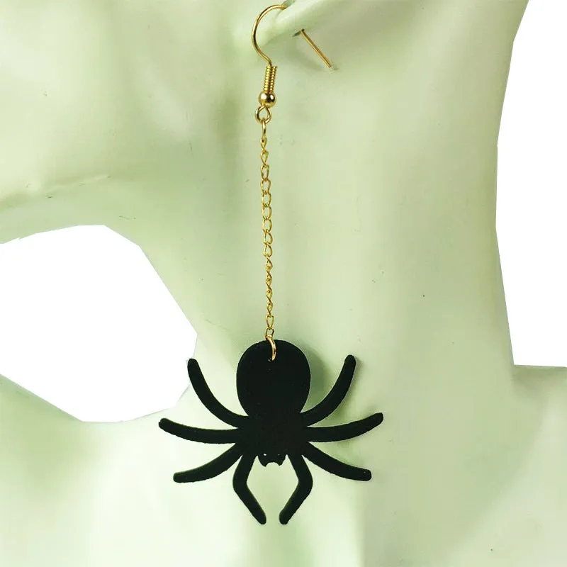 Wholesale 2 Pair/Pack Halloween Skull Spider Earrings