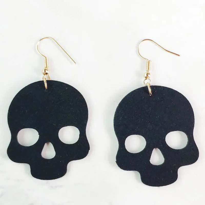 Wholesale 2 Pair/Pack Halloween Skull Spider Earrings