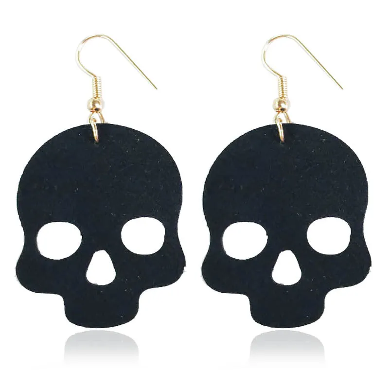 Wholesale 2 Pair/Pack Halloween Skull Spider Earrings