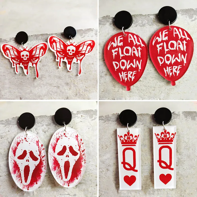 Wholesale 2 Pair/Pack Horror Blood Halloween Earrings