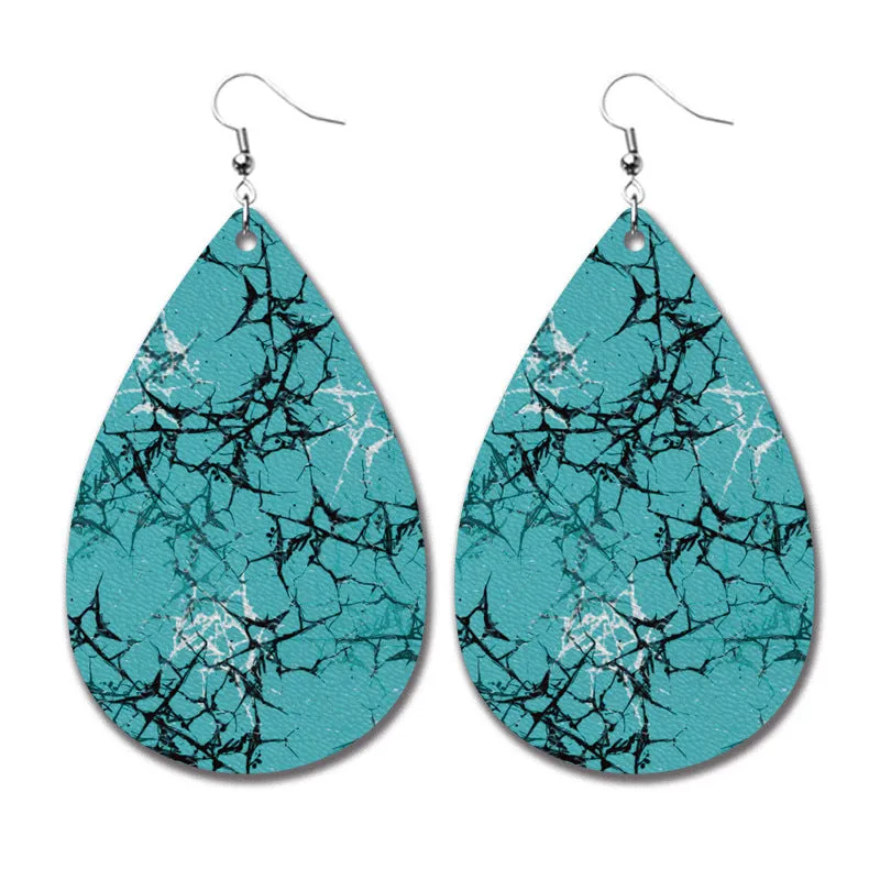 Wholesale 2 Pairs/pack Christmas Cow Elk Santa Claus Leopard Print Leather Earrings