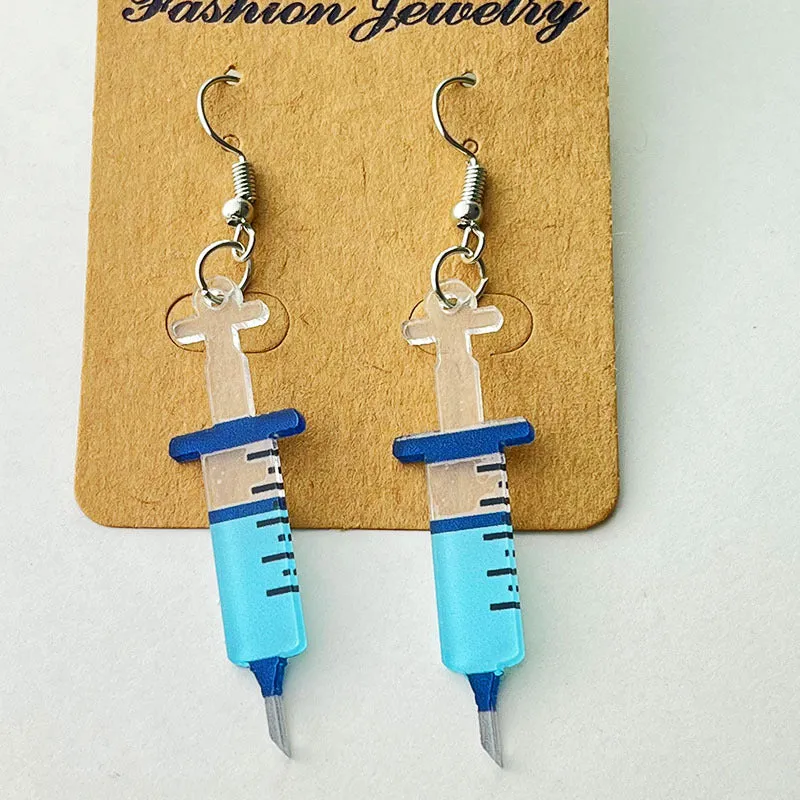 Wholesale 2 Pairs/pack Medical Tablets Stethoscope Electrocardiogram Acrylic Earrings
