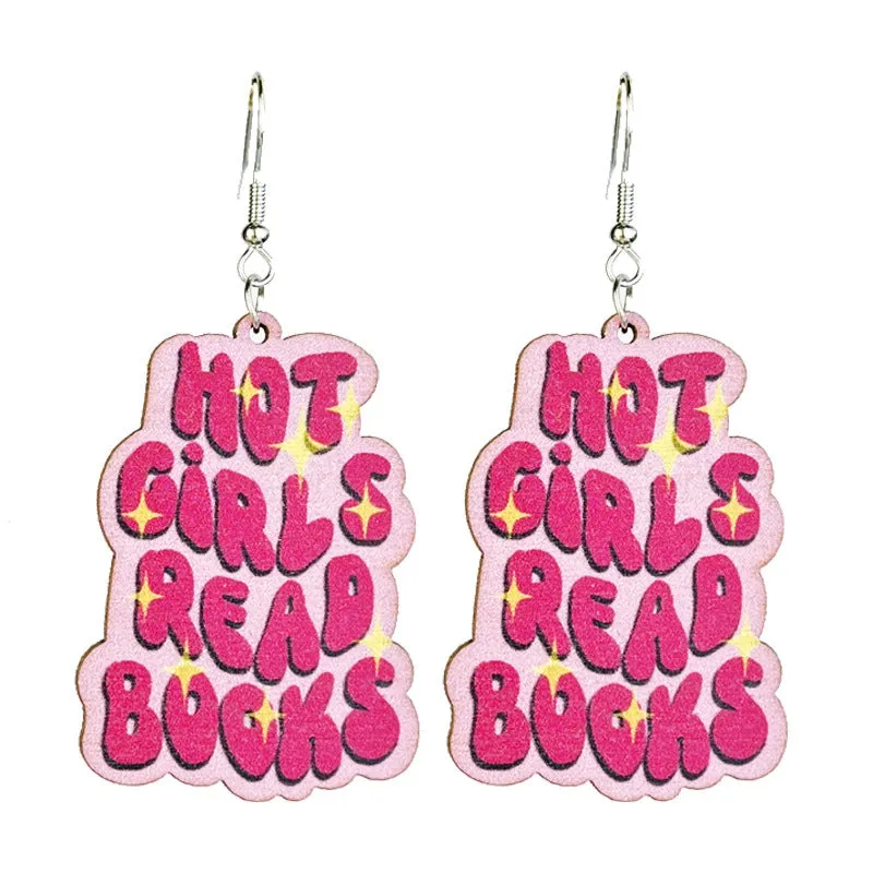 Wholesale 2 Pairs/pack Retro Reading Day Simple Temperament Forest Wood Earrings