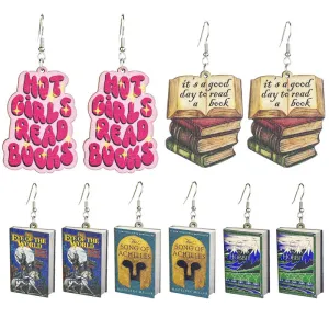 Wholesale 2 Pairs/pack Retro Reading Day Simple Temperament Forest Wood Earrings