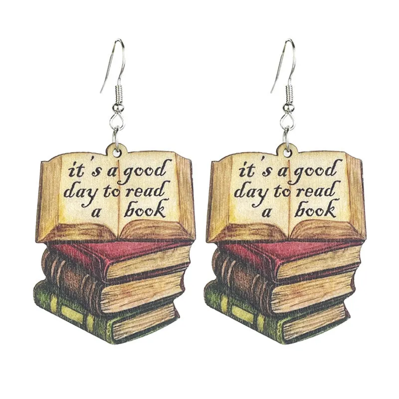 Wholesale 2 Pairs/pack Retro Reading Day Simple Temperament Forest Wood Earrings