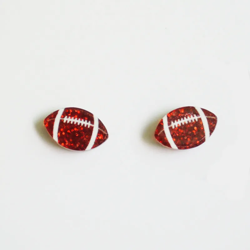 Wholesale 2 Pairs/Pack Shiny Football Baseball Acrylic Earrings