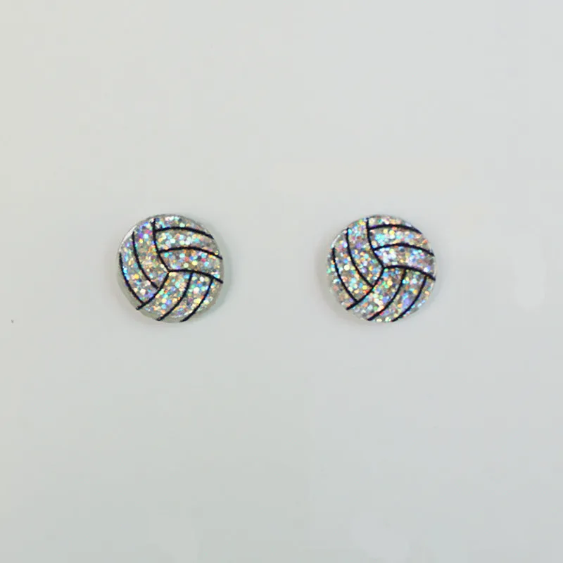 Wholesale 2 Pairs/Pack Shiny Football Baseball Acrylic Earrings