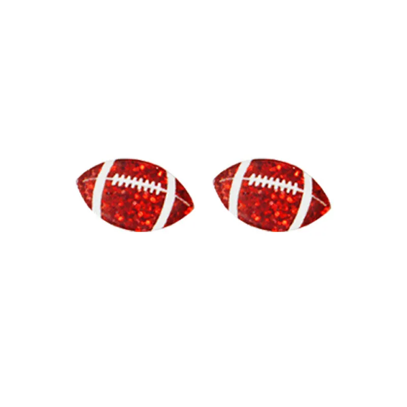 Wholesale 2 Pairs/Pack Shiny Football Baseball Acrylic Earrings