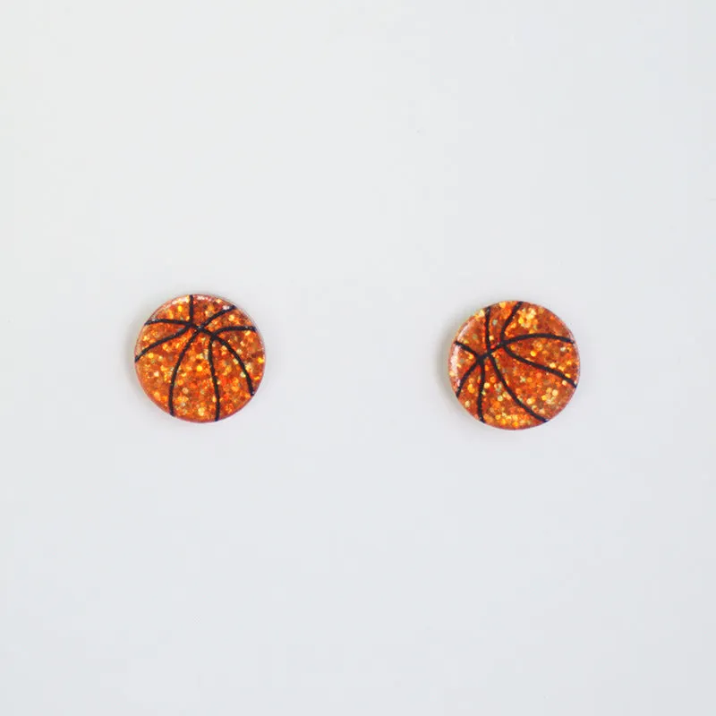 Wholesale 2 Pairs/Pack Shiny Football Baseball Acrylic Earrings