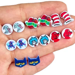Wholesale 2 Pairs/Pack Teacher Acrylic Earrings for Back To School Season