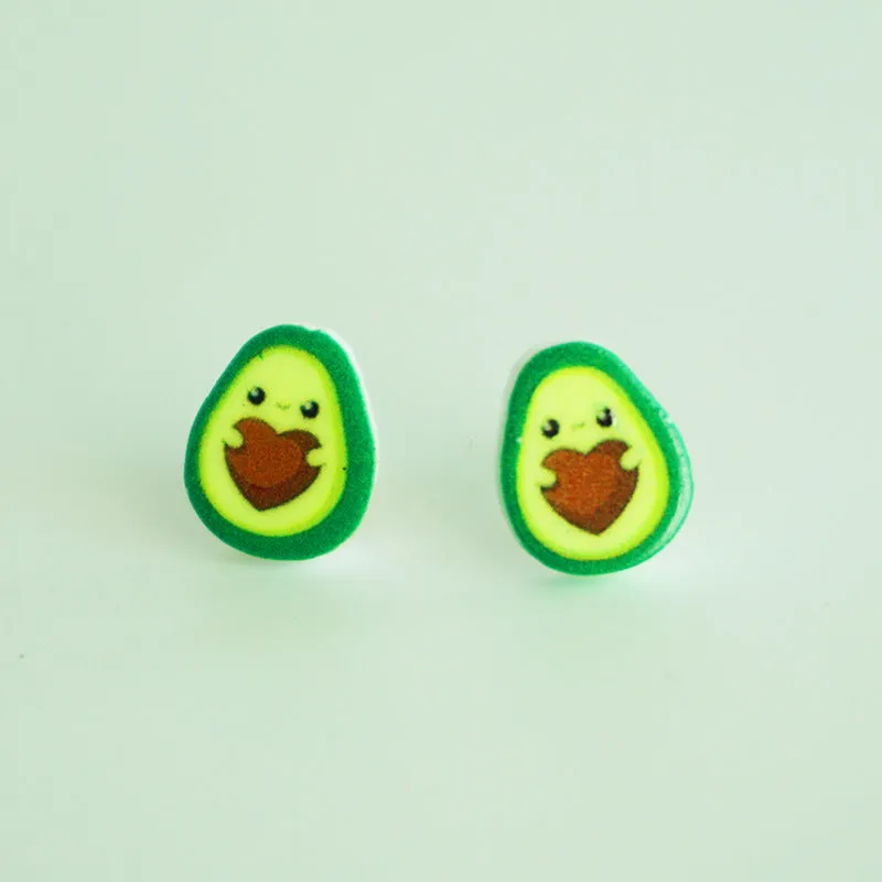 Wholesale 2 Pairs/Pack UFO Turtle Shell Strawberry Avocado Acrylic Earrings