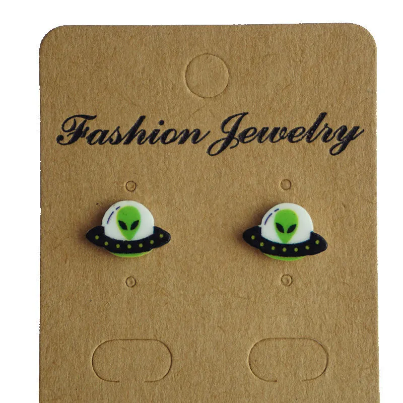 Wholesale 2 Pairs/Pack UFO Turtle Shell Strawberry Avocado Acrylic Earrings