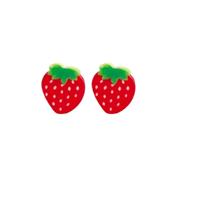 Wholesale 2 Pairs/Pack UFO Turtle Shell Strawberry Avocado Acrylic Earrings