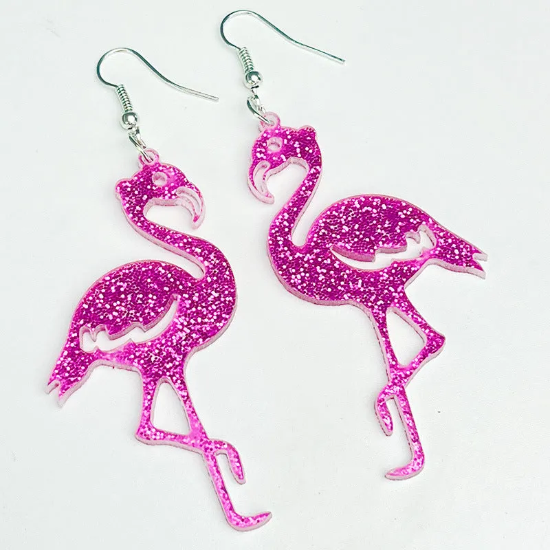 Wholesale 2 Pairs/pack Valentine's Day LOVE Glitter Butterfly Love Tape Acrylic Earrings