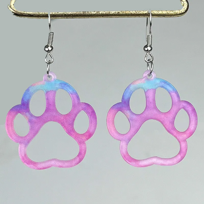 Wholesale 2 pairs/pack Valentine's Day Pink Smudge Flower Flamingo Strawberry Hollow Earrings
