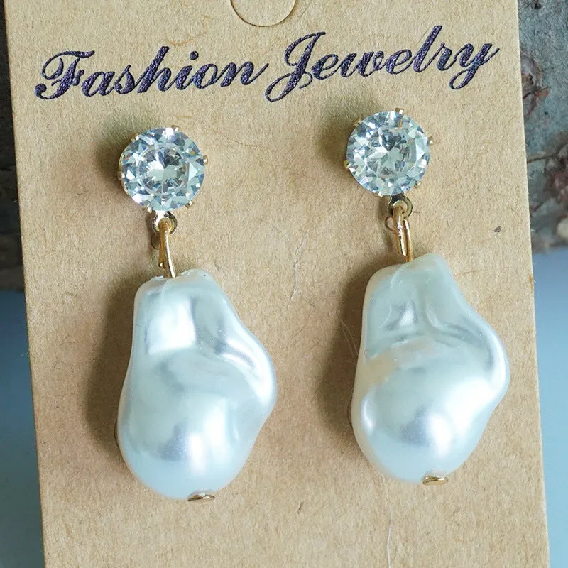 Wholesale 2pairs/pack Beautiful Floral Pearl Laser Bright Party Earrings
