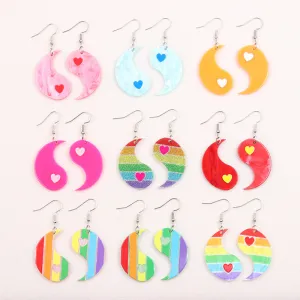 Wholesale 2pairs/pack Chubby Water Drop Love Acrylic Earrings