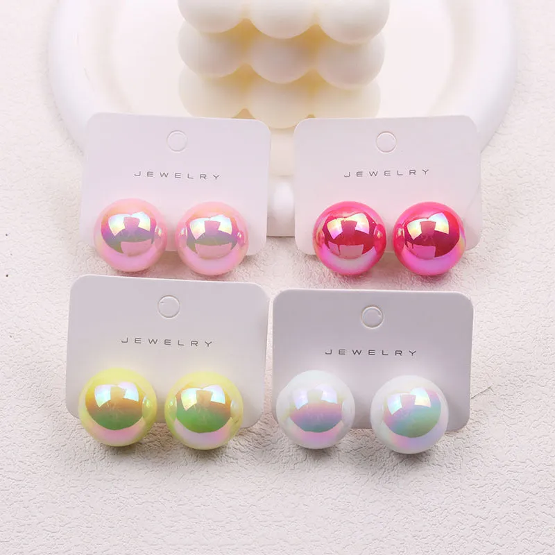 Wholesale 2pairs/pack Colorful Beanie Acrylic Earrings