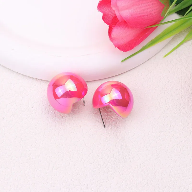Wholesale 2pairs/pack Colorful Beanie Acrylic Earrings