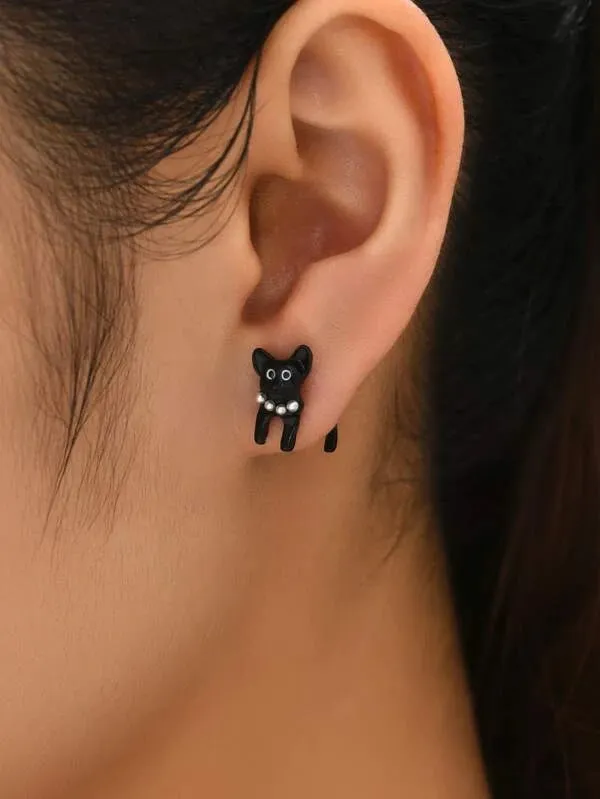 Wholesale 2pairs/pack Cute Kitten Simple Detachable Earrings