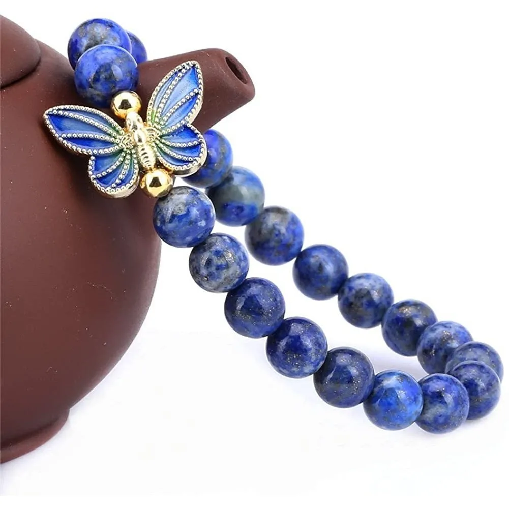 Wholesale 2PCS Butterfly Natural Stone Bracelet