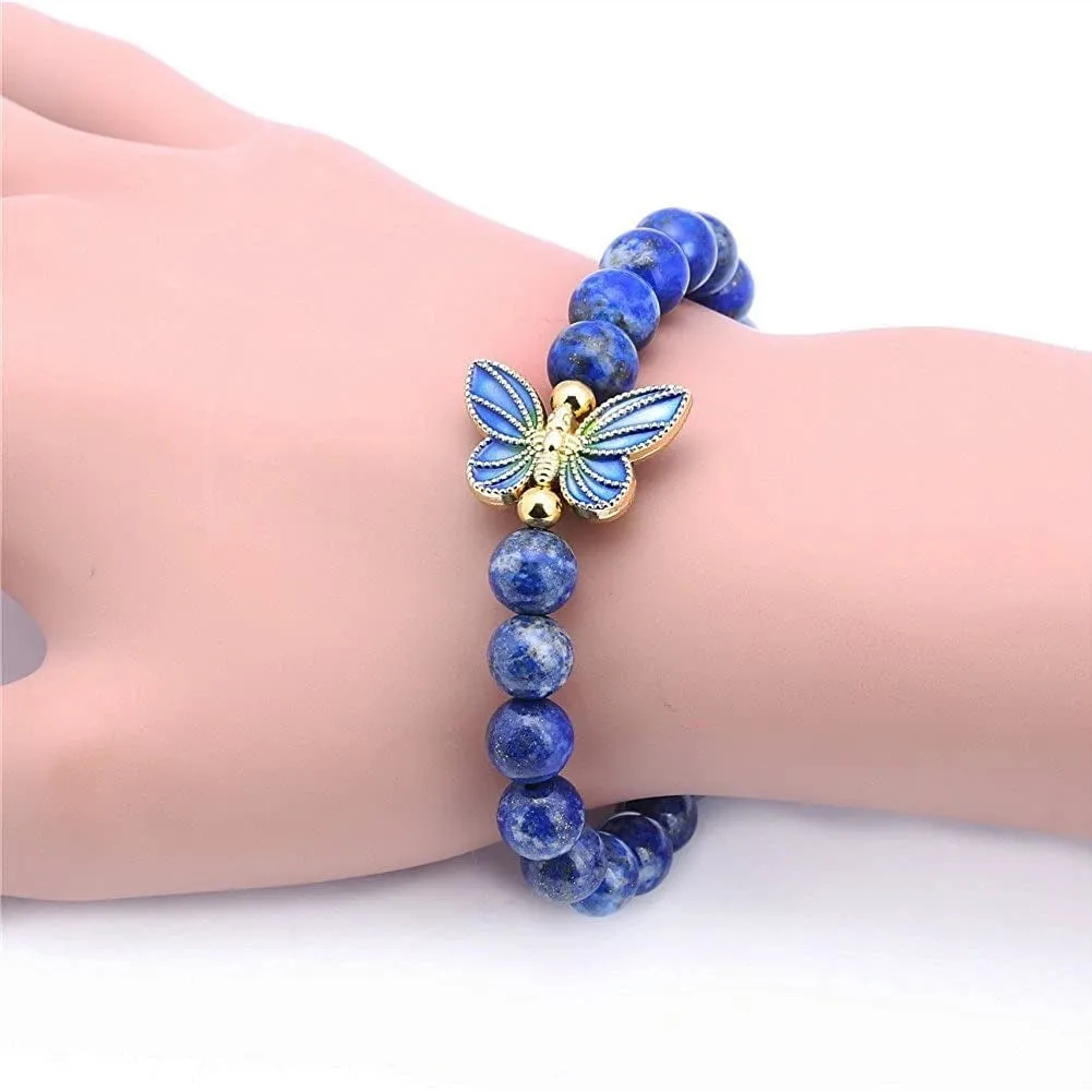 Wholesale 2PCS Butterfly Natural Stone Bracelet