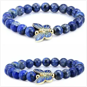 Wholesale 2PCS Butterfly Natural Stone Bracelet