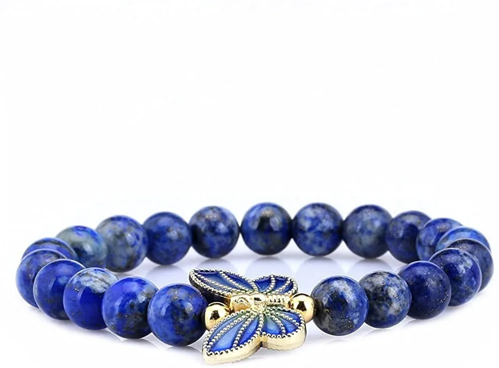 Wholesale 2PCS Butterfly Natural Stone Bracelet