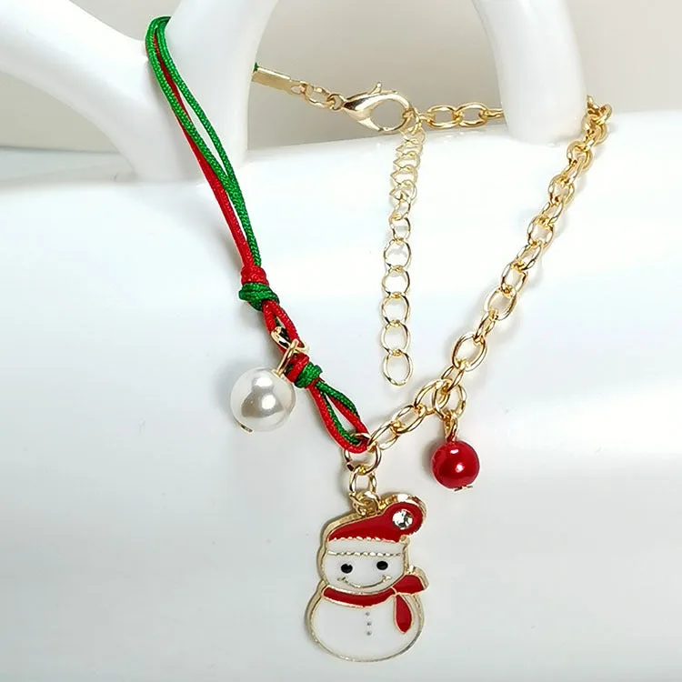 Wholesale 2PCS Christmas Elk Snowman Alloy Bracelet