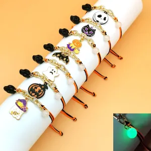 Wholesale 2PCS Halloween Glow Hand Alloy Bracelet