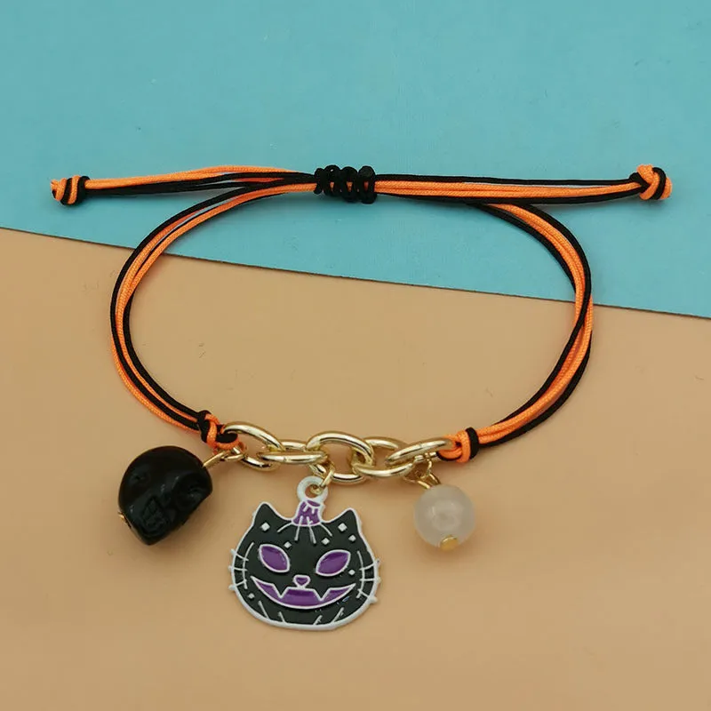 Wholesale 2PCS Halloween Glow Hand Alloy Bracelet