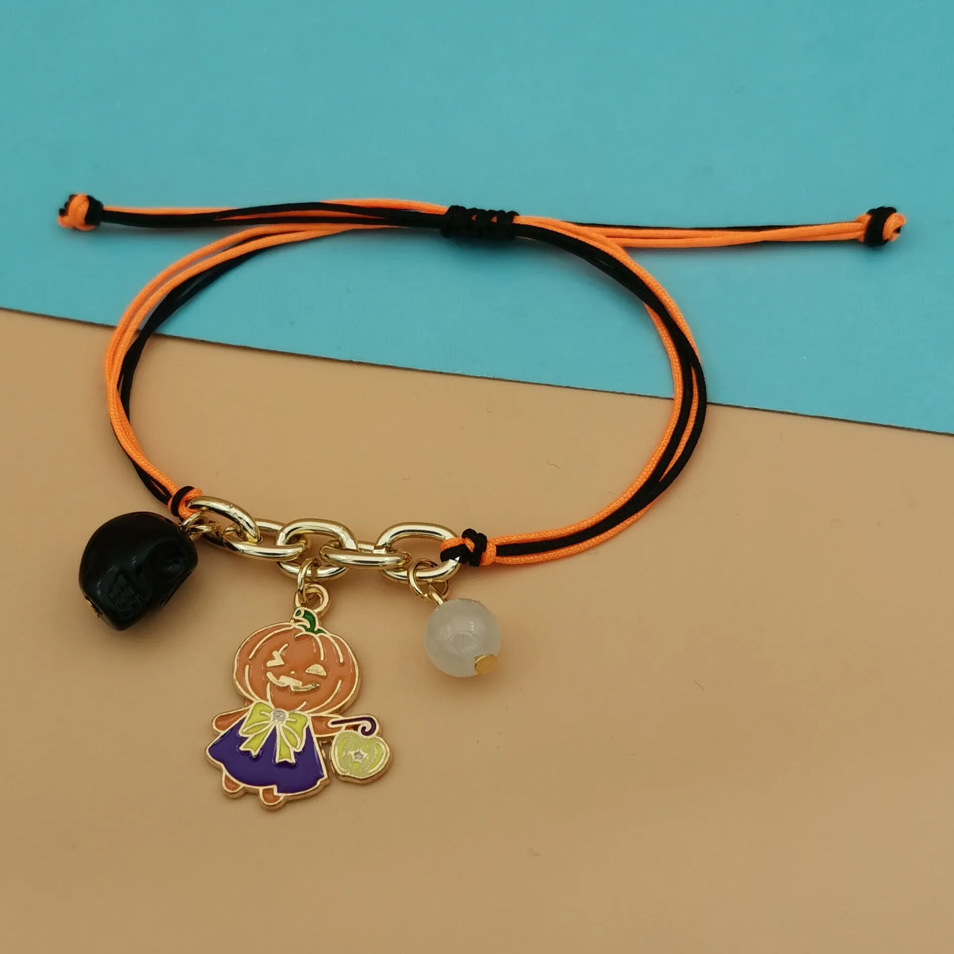 Wholesale 2PCS Halloween Glow Hand Alloy Bracelet