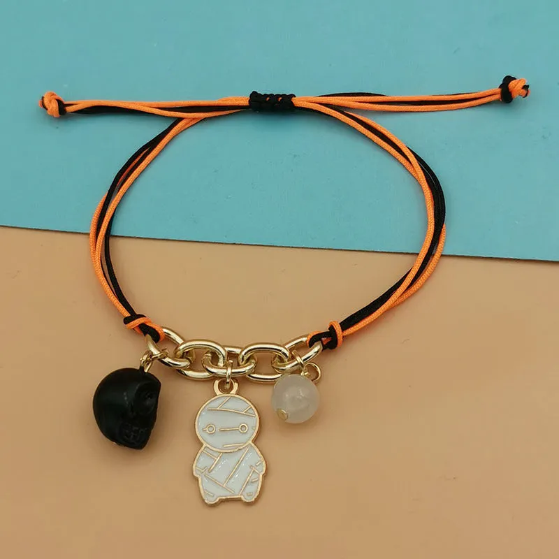 Wholesale 2PCS Halloween Glow Hand Alloy Bracelet