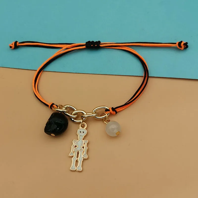 Wholesale 2PCS Halloween Glow Hand Alloy Bracelet