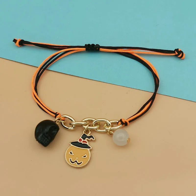 Wholesale 2PCS Halloween Glow Hand Alloy Bracelet