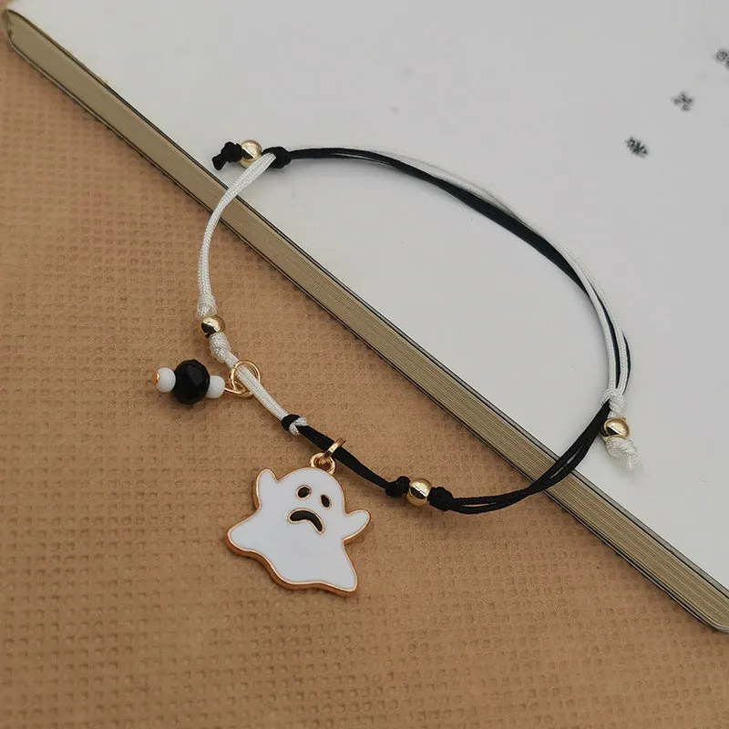 Wholesale 2PCS Halloween Pumpkin Skull Alloy Bracelet