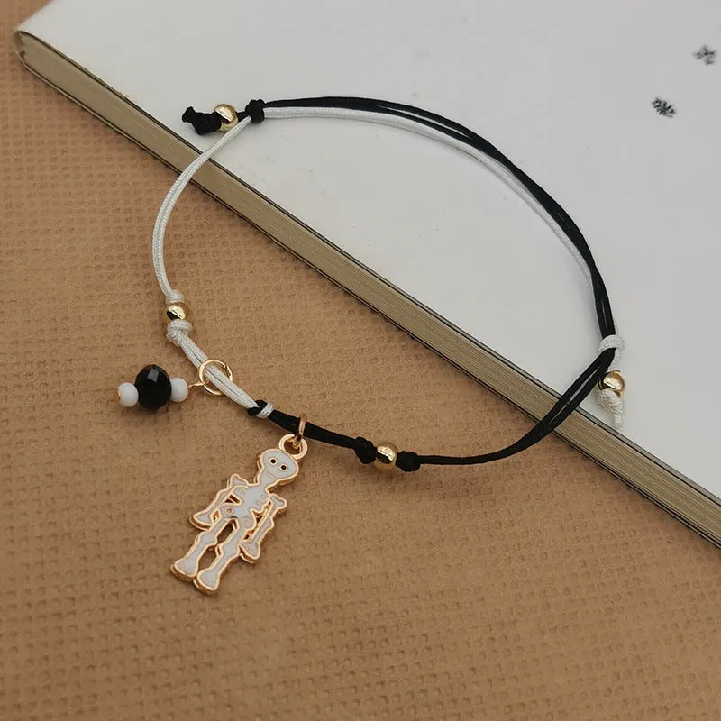 Wholesale 2PCS Halloween Pumpkin Skull Alloy Bracelet