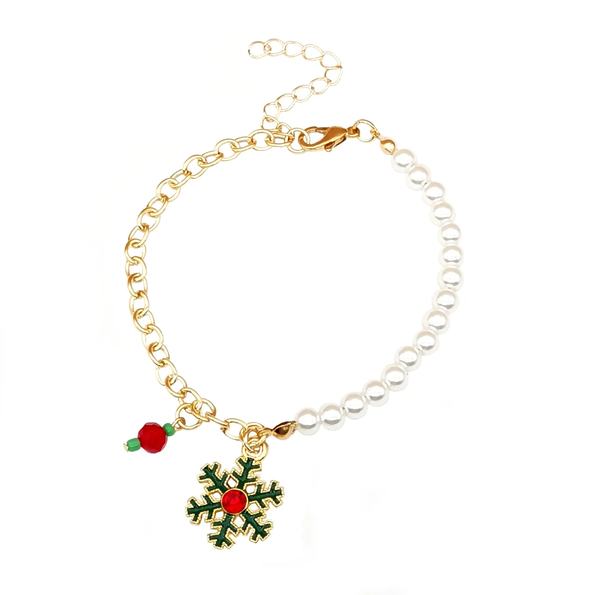 Wholesale 2PCS Santa Claus Snowman Alloy Bracelet