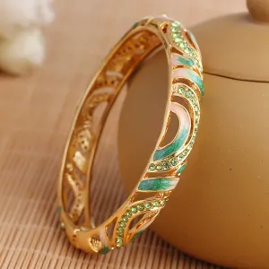 Wholesale 3pcs Green Crystal Simple Jewelry Manufacturer Popular Direct Sales