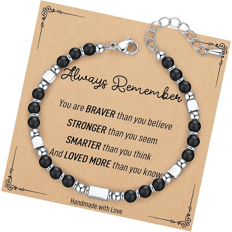 Wholesale 4MM Bohemian Couple Natural Stone Bracelet