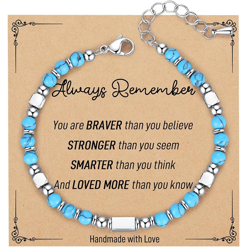 Wholesale 4MM Bohemian Couple Natural Stone Bracelet