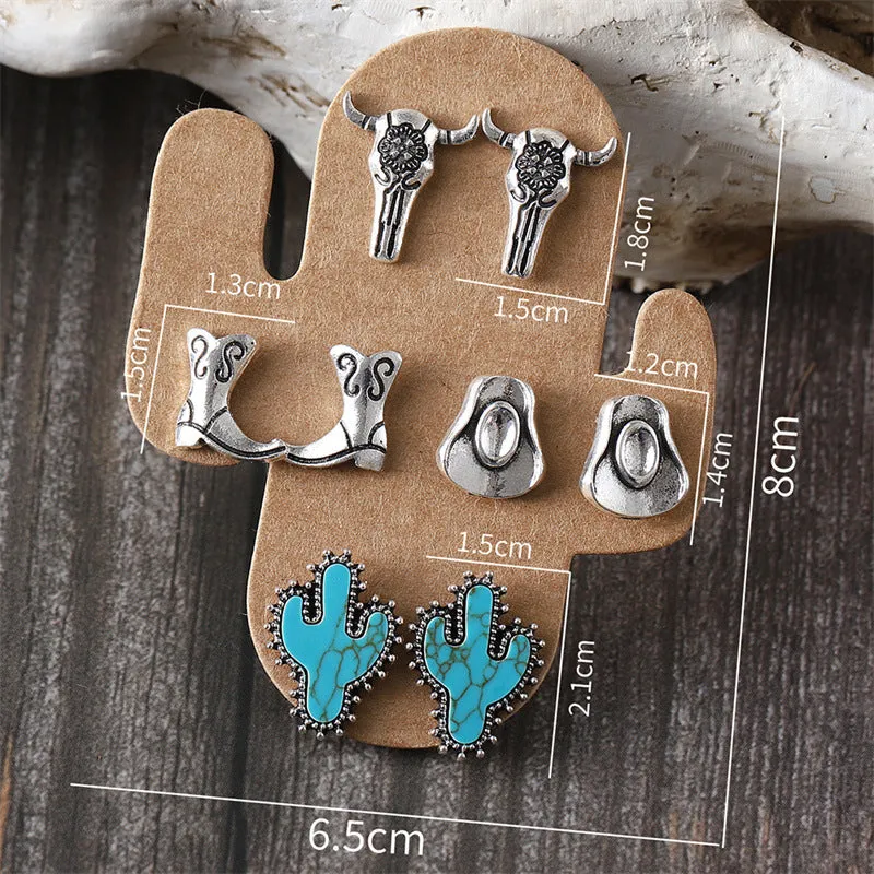 Wholesale 4pcs/pack  Cool Cow Boots, Hat Stud Earrings
