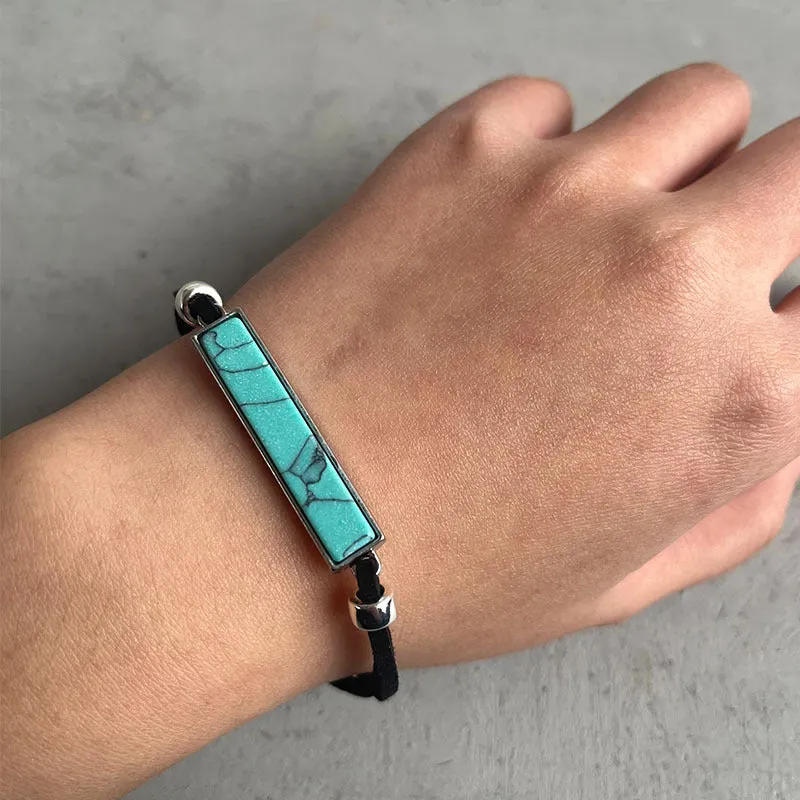 Wholesale 60pcs/pack Western Cowboy Retro Leather Turquoise Bracelet