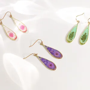 Wholesale 6pcs/pack Herbarium Resin Colorful Dried Flower Earrings