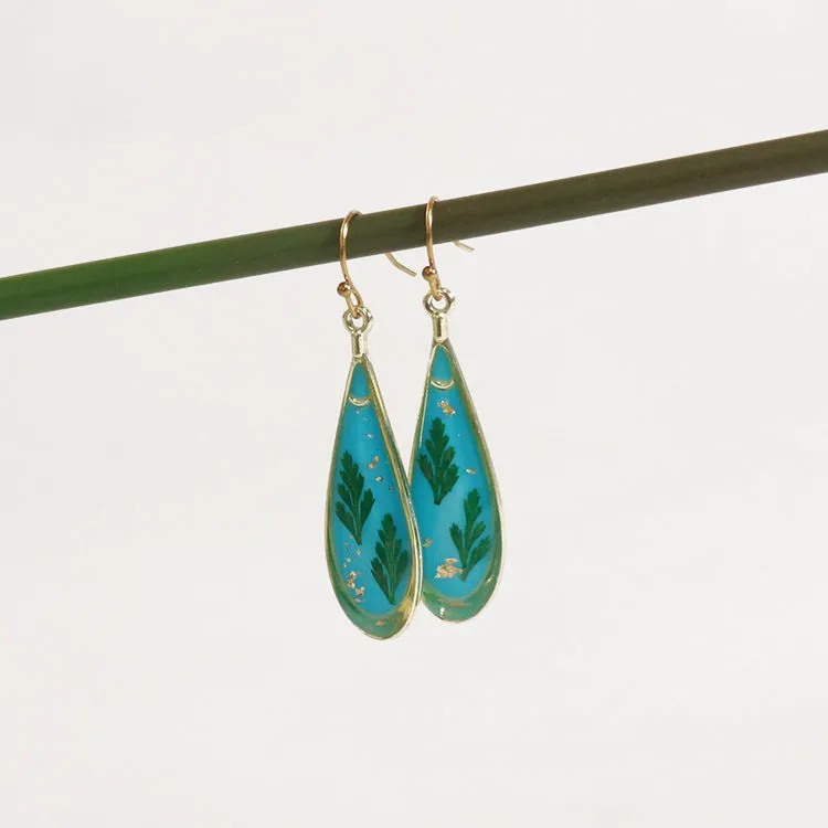 Wholesale 6pcs/pack Herbarium Resin Colorful Dried Flower Earrings