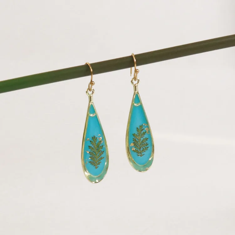 Wholesale 6pcs/pack Herbarium Resin Colorful Dried Flower Earrings
