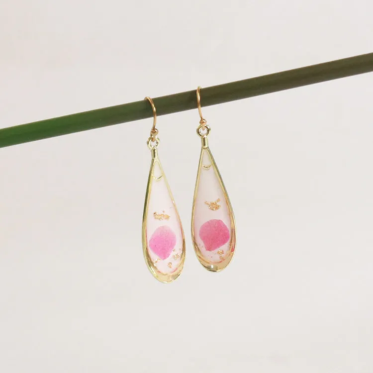 Wholesale 6pcs/pack Herbarium Resin Colorful Dried Flower Earrings