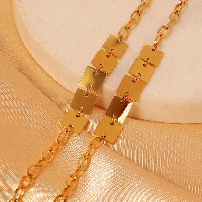 Wholesale 8k Gold Plated Fashion Square Bracelet